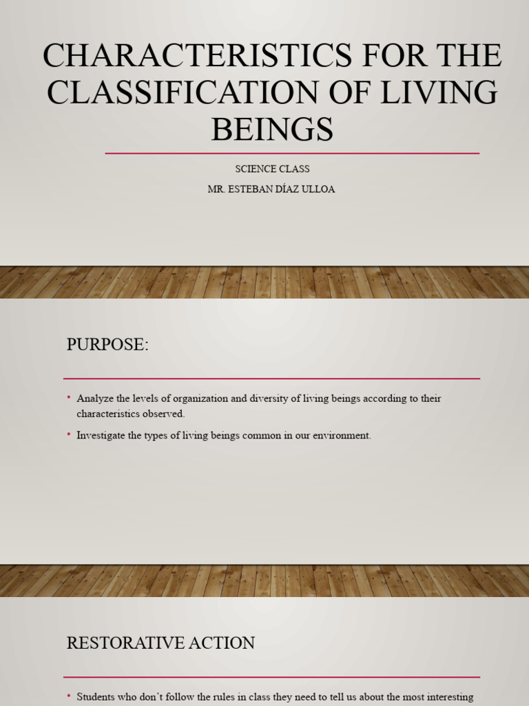 Classification Of Living Beings