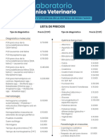 Precios de Las Pruebas en El Volante Del Lab Clinico