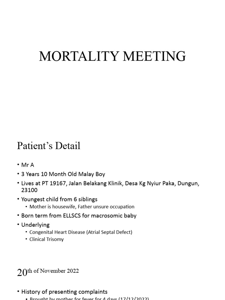 Mortality Meeting M Pdf Heart Cardiovascular System