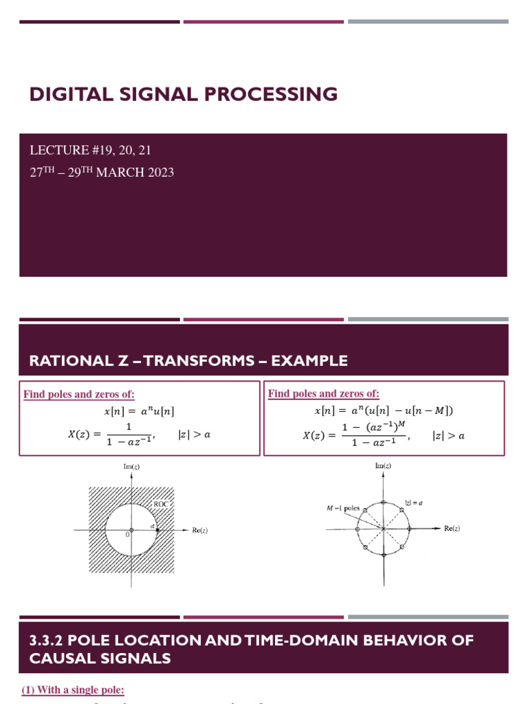 Rational Z-Transforms in DSP | PDF | Functions And Mappings | Computer ...