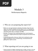 Digital Marketing Module 3 - Performance Reports