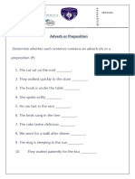 Adverb or Preposition Worksheet