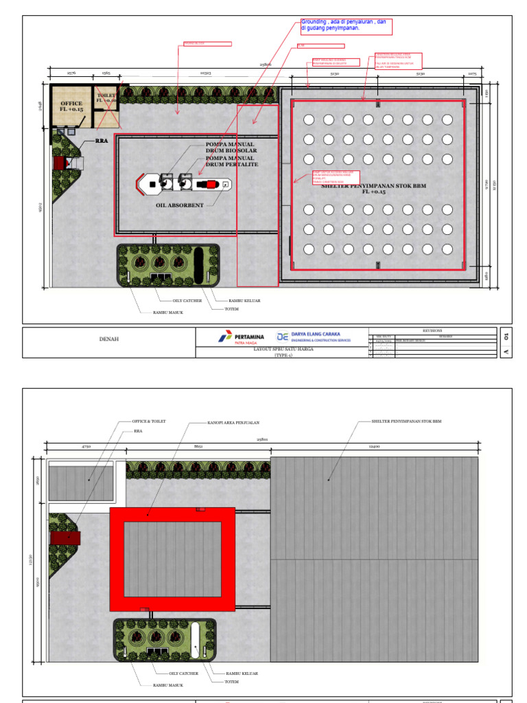 Desain Layout SPBU Pertamina | PDF