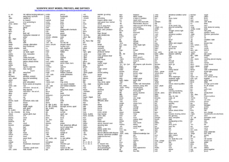etymology greek and latin root words PDF