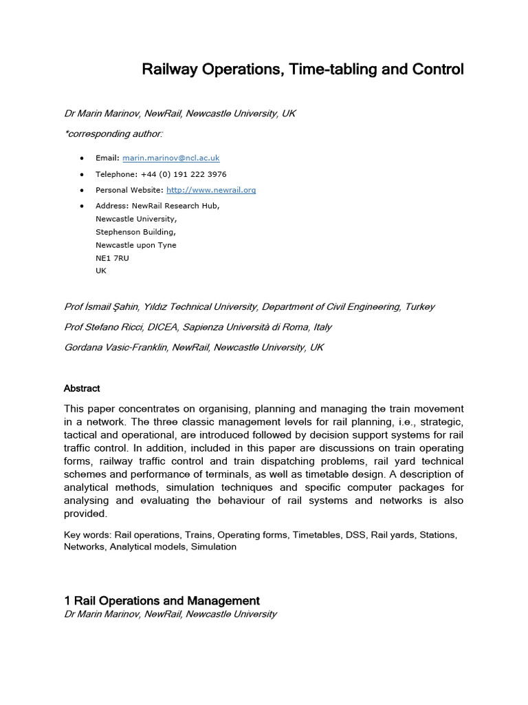 Railway Operations and Management Insights | PDF | Train | Rail Transport