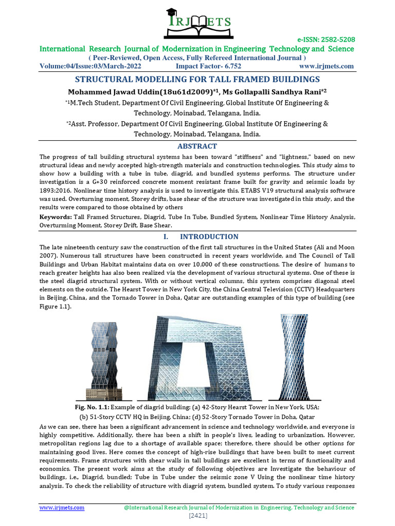 Structural Modelling For Tall Framed Buildings | PDF | Academic Journal ...