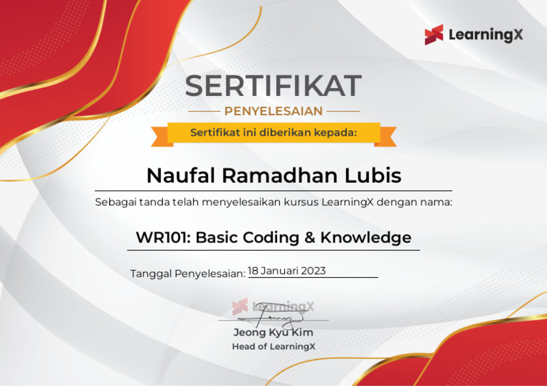 Sertifikat Learning X S1 Pdf