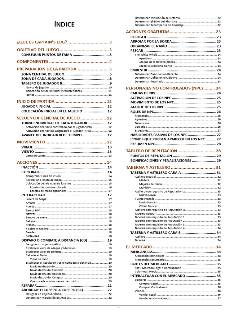 Captain's Log Expert Rulebook Reorganized ES v1 | PDF | Buques | Piratería