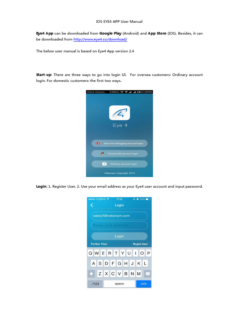 Eye4 App User Manual for iOS | PDF | Qr Code | Ios