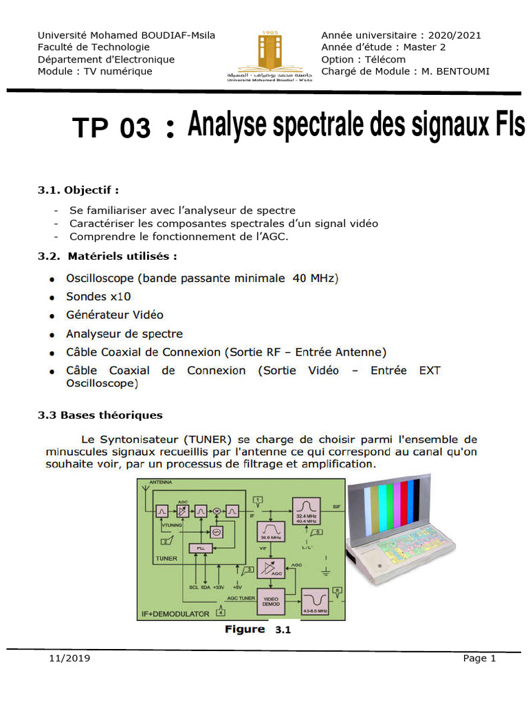 Analyse Spectrale des Signaux Vidéo | PDF | Vidéo | Informatique