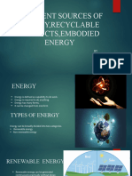 Different Sources of Energy, Recyclable Products, Embodied Energy