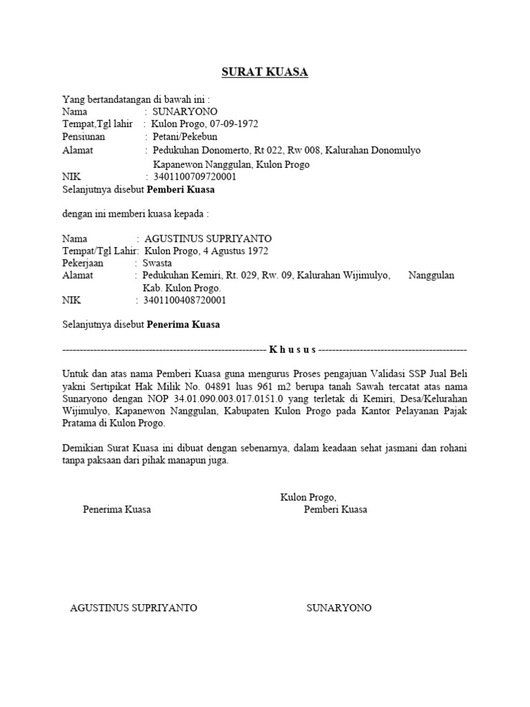 Surat Kuasa Validasi Pph Kosongan Pdf - vrogue.co