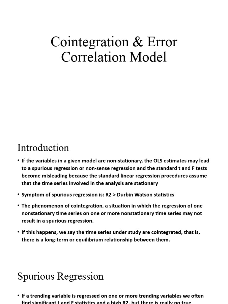 Cointegration & Error Correlation Model | PDF | Regression Analysis ...
