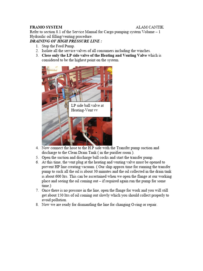 Framo Hydraulic Pump Maintenance Guide | PDF | Pump | Valve