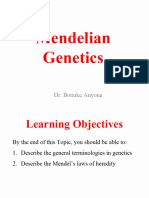 Lecture 1 - Mendelian Laws of Inheritance