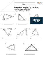 Interior Angles of A Triangle Worksheet