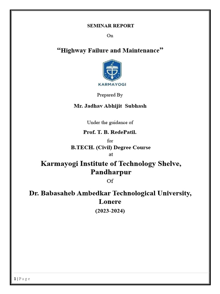Seminar Report Download Free PDF Bearing (Mechanical) Landslide