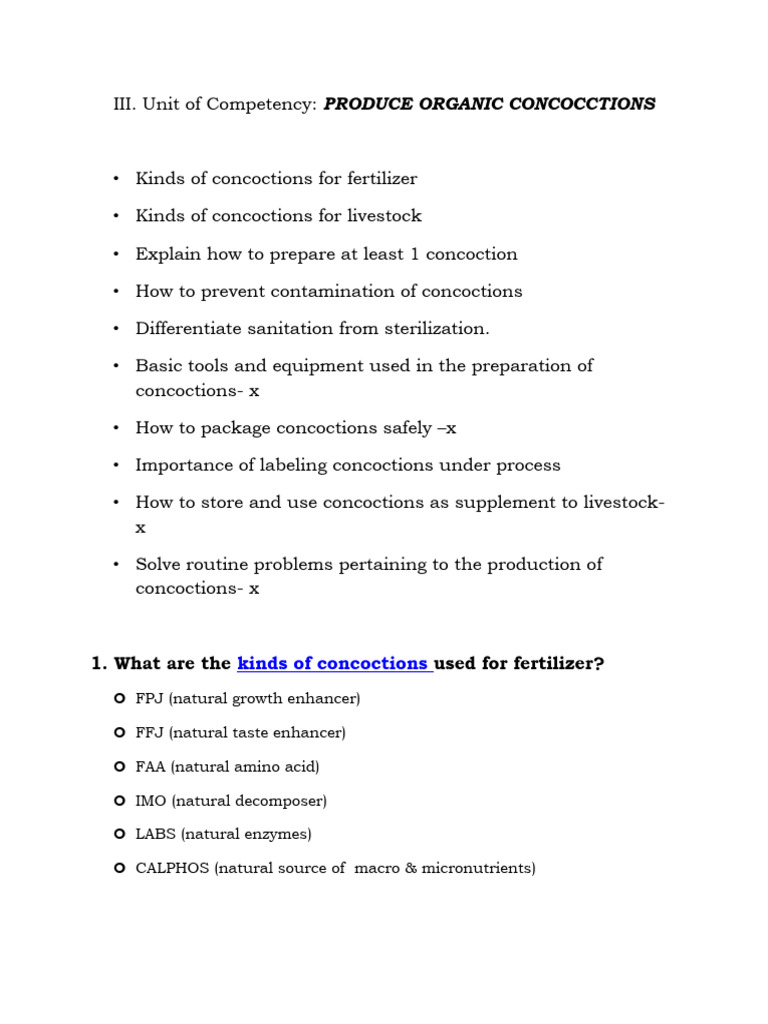 Produce Organic Concoction | PDF
