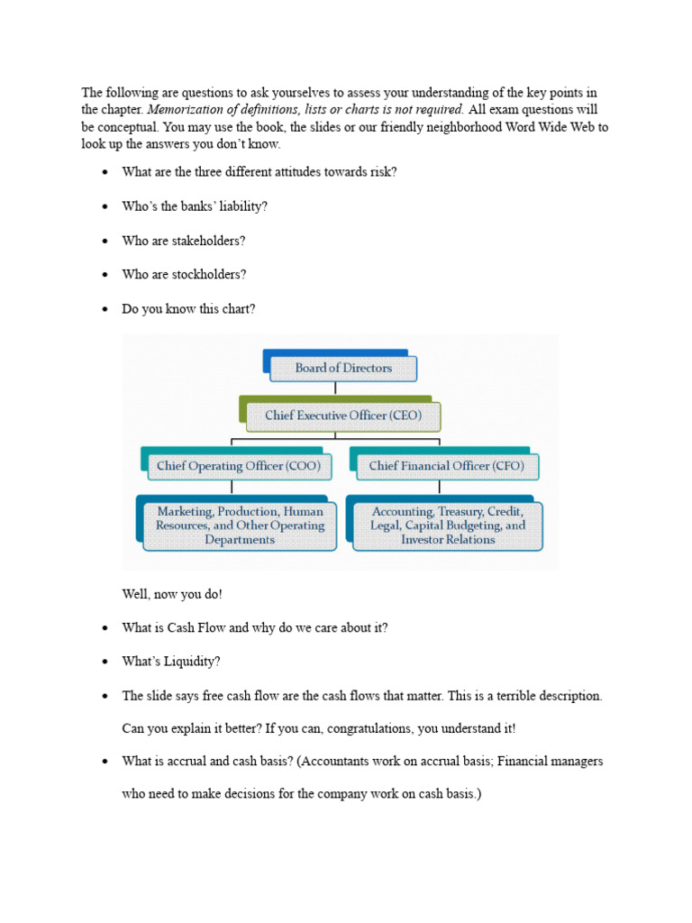 Key Finance Concepts and Questions | PDF