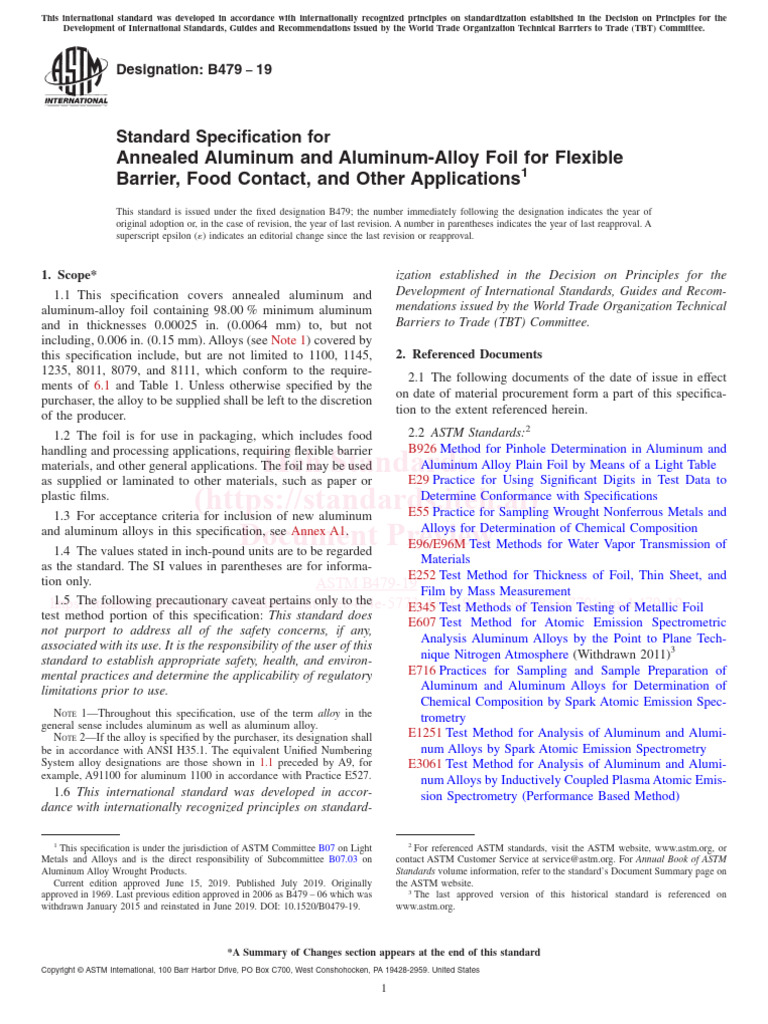 Astm B479 19 | PDF | Specification (Technical Standard) | Ultimate ...