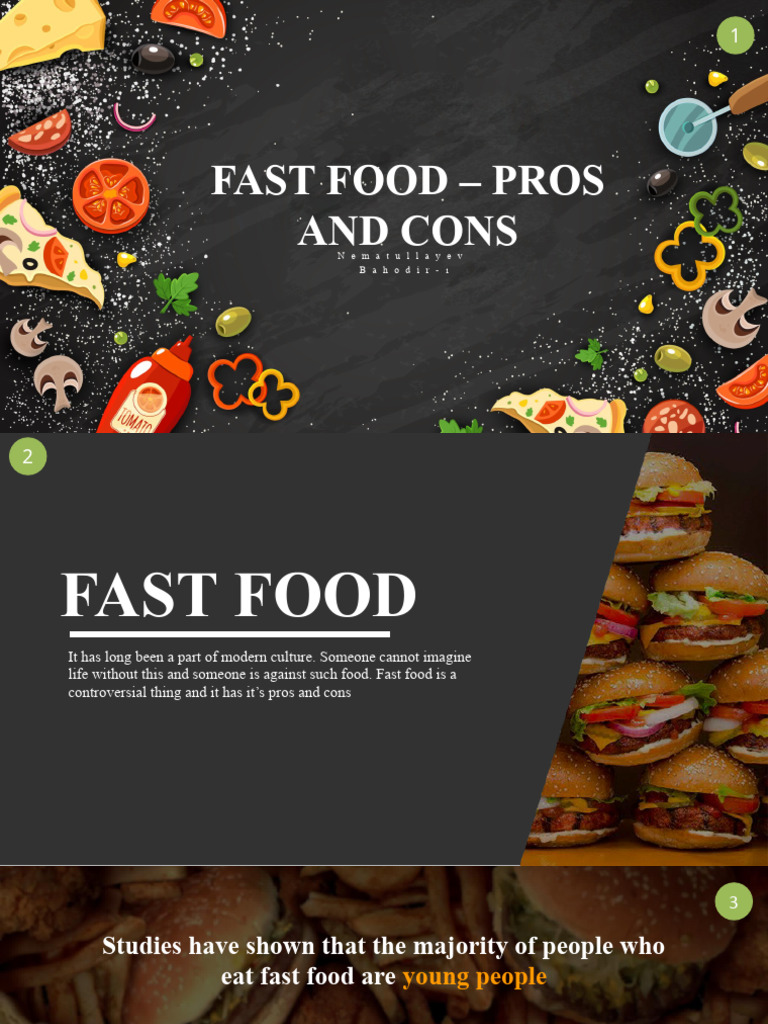 Fast Food: Pros and Cons Explained | PDF | Fast Food | Cooking