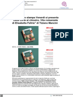 Venerdì 15 Si Presenta Il Libro Di Tiziano Mancini Su Elisabetta Feltria - Vivererimini - It, 7 Dicembre 2023