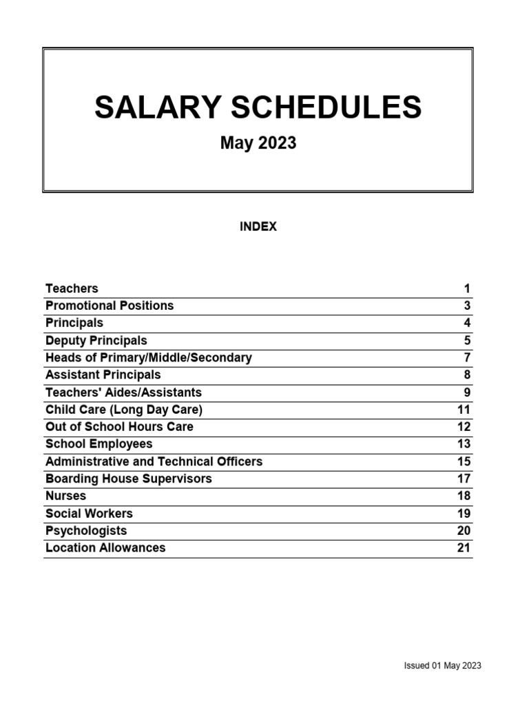Salary Schedules - May 2023 | PDF | Salary | Teachers