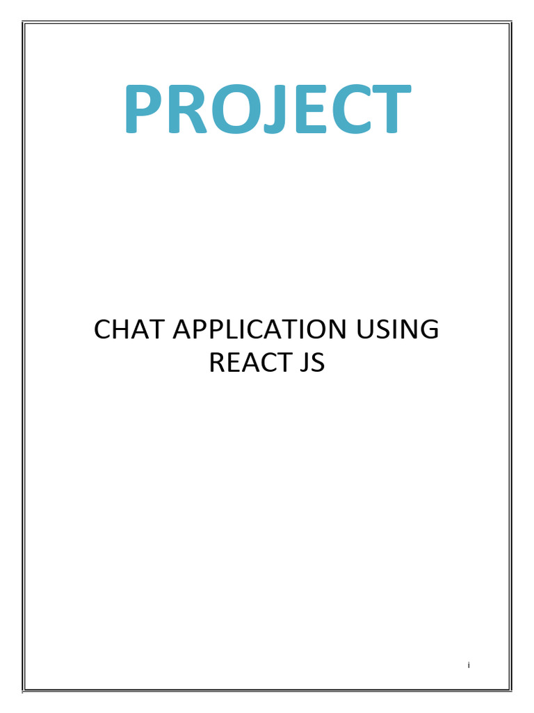 Chat Application Development with React | PDF | Client–Server Model ...