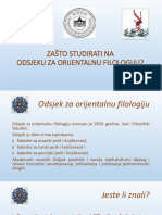 Odsjek Za Orijentalnu Filologiju - Prezentacija