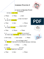 Grammar Exercise 6 (Grade 2 Semester 1)