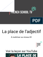 Grammaire Française B1 - La Place de L'adjectif