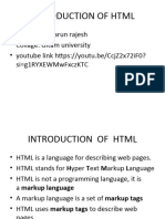 Introdution To HTML