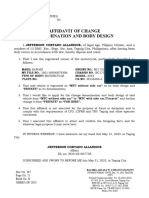 Affidavit of Change Denomination and Body Design (MC-TC) - A. DELA CRUZ