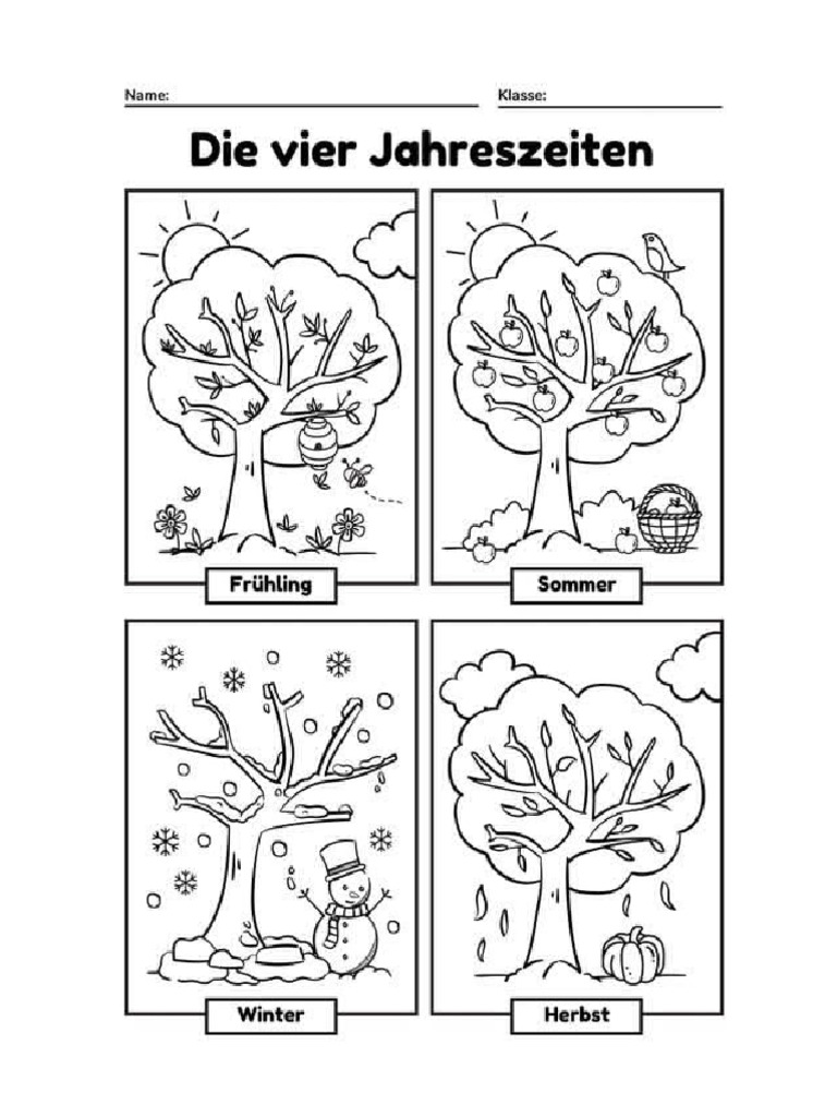 1. Klasse Jahreszeiten Wunschzettel | PDF
