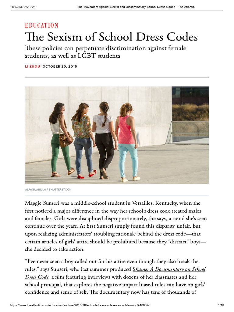 The Movement Against Sexist and Discriminatory School Dress Codes The