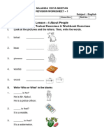 Class 1 English Revision Worksheet - 01 (Eva-2)