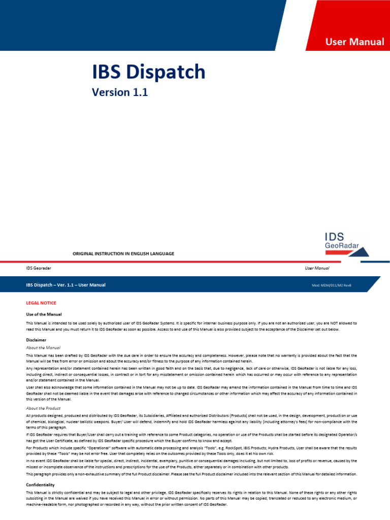 IBIS Dispatch User Manual PDF Installation Programs