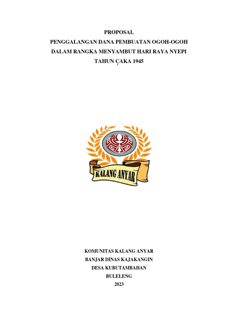 Fix Proposal Ogoh Ogoh 2023 Pdf