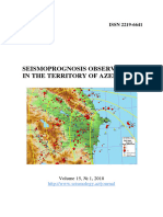 Seismoprognosis Observations in The Territory of Azerbaijan: ISSN 2219-6641