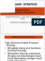 Manajemen Strategi - Pertemuan 12 - Evaluasi Strategi