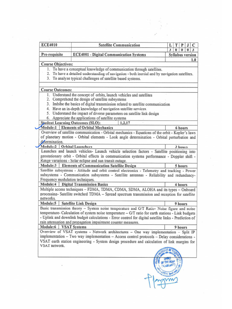 Ece4010 Satellite-Communication TH 1.0 0 Ece4010 | PDF