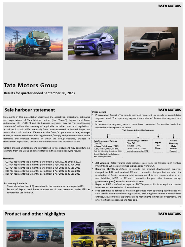 Tata Motors Investor Presentation Q2 FY24 1 | PDF | Free Cash Flow ...