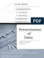 Presentation and Organization of DATA