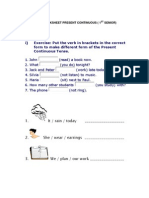 Worksheet Present Continuous 1st Grade