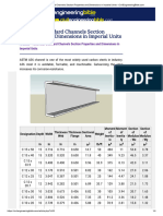 American Standard Channels Section Properties and Dimensions in Imperial Units