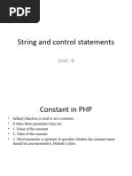 String and Control Statements