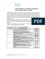 Intreruperi Programate in Zona Muntenia 10.07.2023 - 16.07.2023