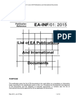 List of EA Publications and International Documents