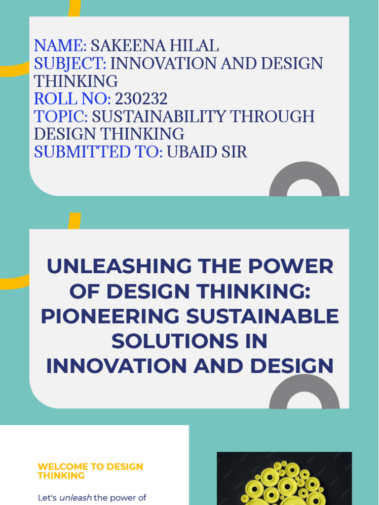 Presentation On Sustaiability Through Design Thinking | PDF | Design ...