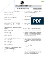 Quadratic Equations - Practice Sheet 02 - (10th Board Booster 2024)